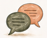 Illustrated conversation bubbles