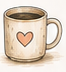 Coffee mug with a heart
